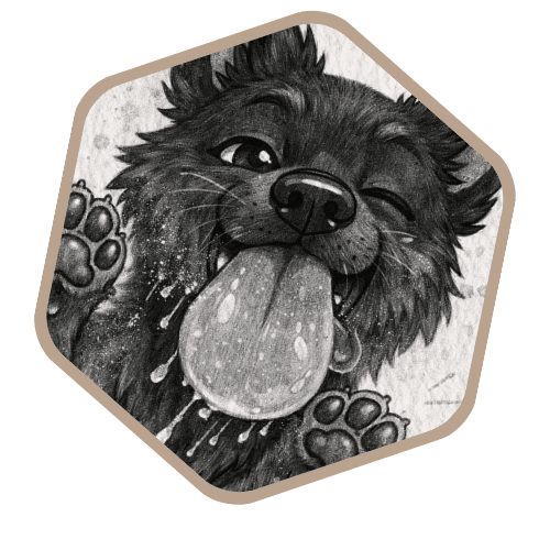 Icône du site Croc'Adabra représentant Furie, un chien loup.